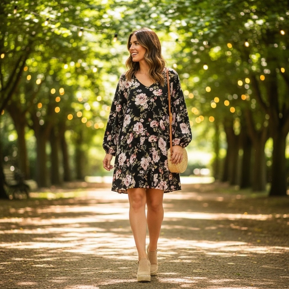 Show Me Your Mumu Donnie Dress Roses Cloud Floral Boho Mini Dress XS - Picture 13 of 16